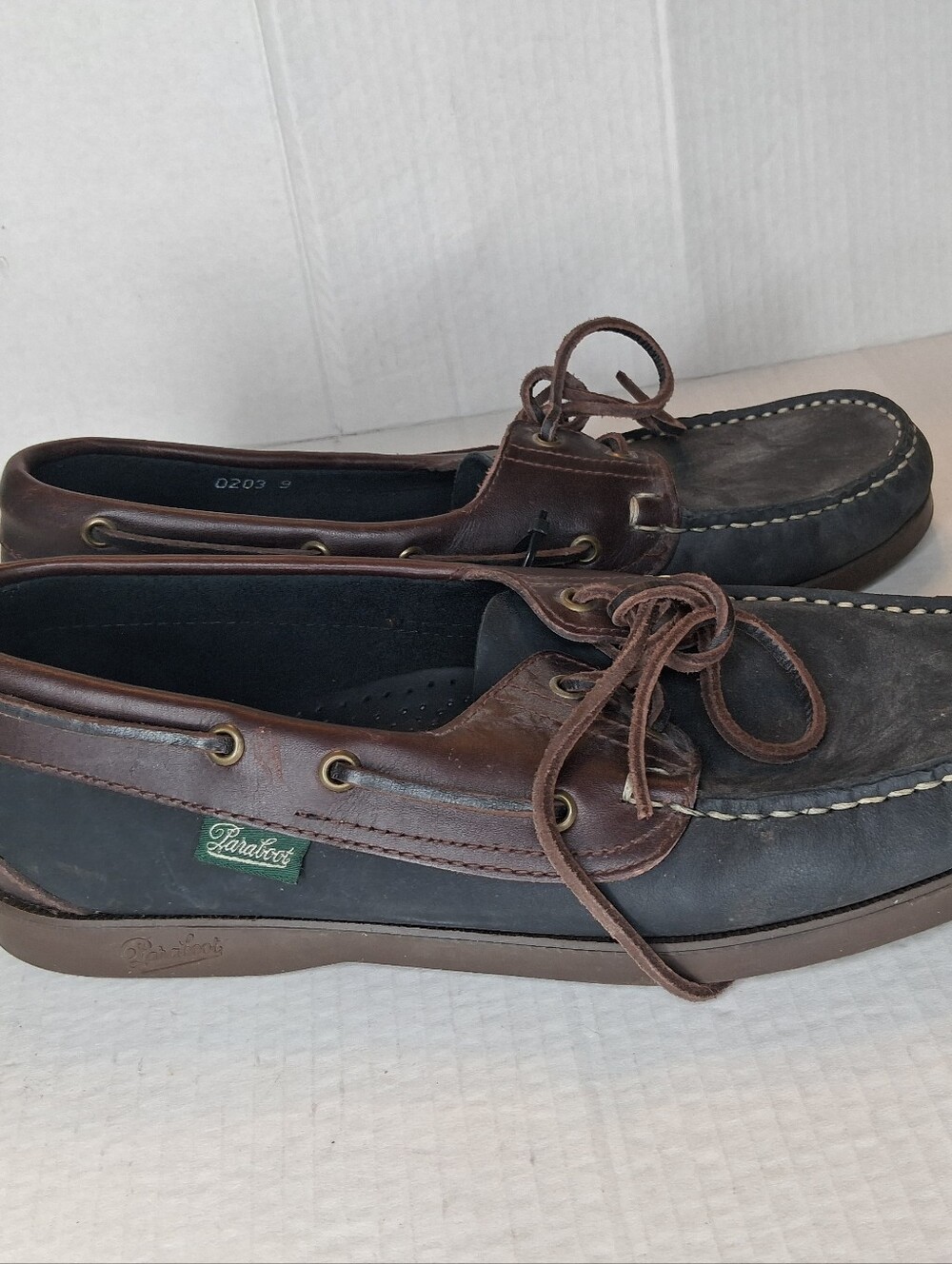 Rare Paraboot x Dooney & Bourke Men's Special Edition Boat Shoe Size 9 Black/Brn